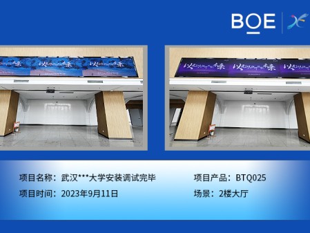 铁岭武汉**大学2楼大厅BTQ025安装调试完毕